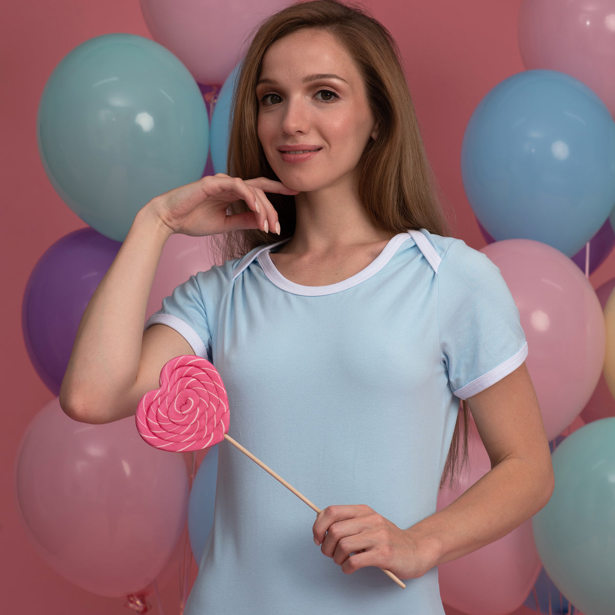 Ciao Bella Classico Blu adult onesie in pastel blue, photo 6