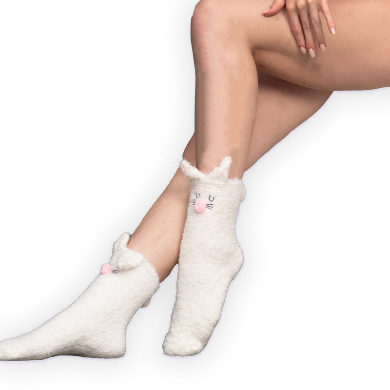 White Rabbit Socks Ciao Bella Bunny Rabbit Fluffy Socks in White – Bambino Diapers