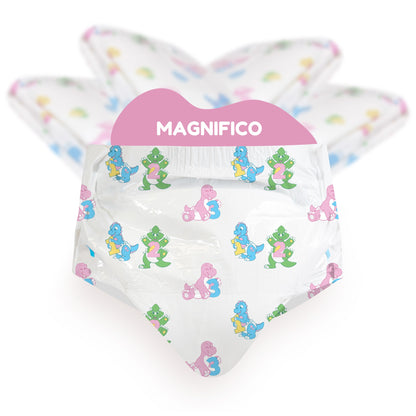 Bambino Magnifico all-over dino print adult diaper, product photo